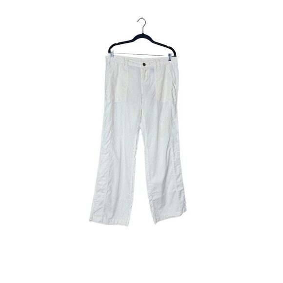 Norma Kamali  straw (cream) linen blend button fly pants size M - Picture 1 of 15